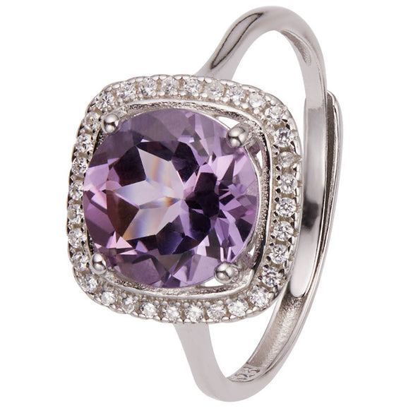 Wholesale Women's Elegant Geometric Crystal Ring In S925 Sterling Silver Set With Crystal