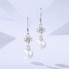 Wholesale Women's Elegant Geometric Four Leaf Clover Electroplated Sterling Silver Earrings