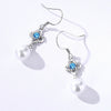 Wholesale Women's Elegant Geometric Four Leaf Clover Electroplated Sterling Silver Earrings