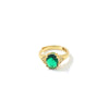 Wholesale Women's Elegant Geometric Gas Inlaid Zircon Diamond Ring Copper Electroplated 18K Real Gold