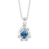 Wholesale Women's Elegant Geometric Inlay S925 Sterling Silver Drop Topaz Clavicle Necklace