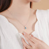 Wholesale Women's Elegant Geometric Inlay S925 Sterling Silver Drop Topaz Clavicle Necklace