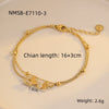 Wholesale Women's Elegant Geometric Love Heart Butterfly Pendant Bracelet In Stainless Steel With 18K Gold Electroplating