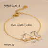 Wholesale Women's Elegant Geometric Love Heart Butterfly Pendant Bracelet In Stainless Steel With 18K Gold Electroplating