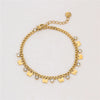 Wholesale Women's Elegant Geometric Love Heart Butterfly Pendant Bracelet In Stainless Steel With 18K Gold Electroplating