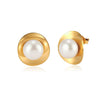 Wholesale Women's Elegant Geometric Pearl Earrings With Stainless Steel Ear Needles And Electroplating Design