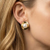 Wholesale Women's Elegant Geometric Pearl Earrings With Stainless Steel Ear Needles And Electroplating Design