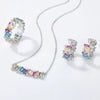 Wholesale Women's Elegant Geometric S925 Silver Inlaid Colored Zirconium Earrings