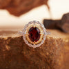 Wholesale Women's Elegant Geometric S925 Sterling Silver Ring Set With Natural Color Treasure Topaz And Crystal