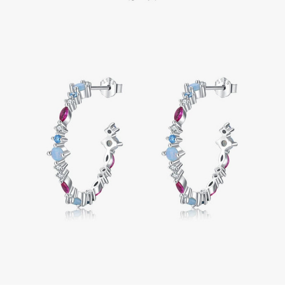 Wholesale Women's Elegant Geometric S925 Sterling Silver Zircon Earrings