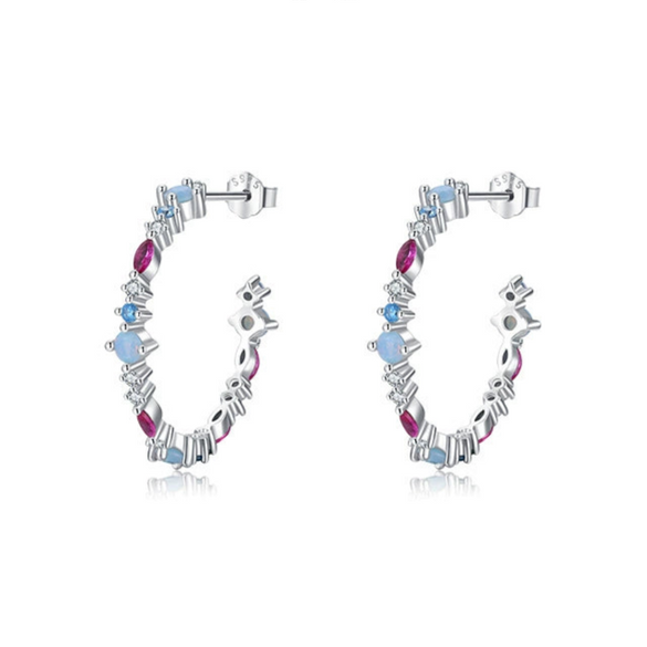 Wholesale Women's Elegant Geometric S925 Sterling Silver Zircon Earrings