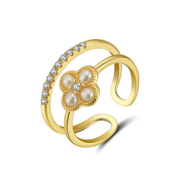 Wholesale Women's Elegant Geometric Silver 925 Electroplated Ring Jewelry