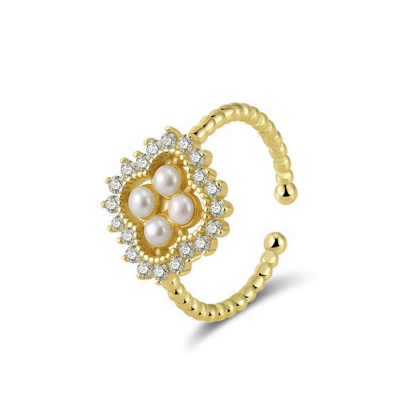 Wholesale Women's Elegant Geometric Silver 925 Electroplated Ring Jewelry