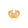 Wholesale Women's Elegant Geometric Stainless Steel Goldplated Ring
