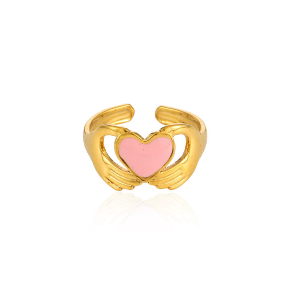 Wholesale Women's Elegant Geometric Stainless Steel Goldplated Ring
