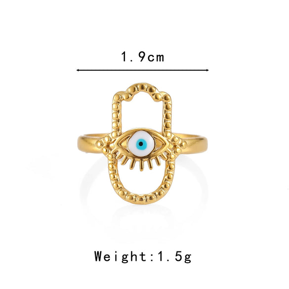 Wholesale Women's Elegant Geometric Stainless Steel Goldplated Ring