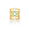 Wholesale Women's Elegant Geometric Stainless Steel Goldplated Ring
