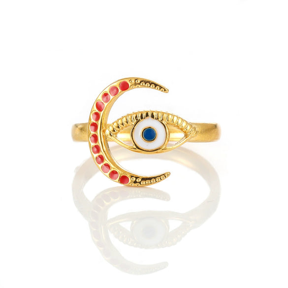 Wholesale Women's Elegant Geometric Stainless Steel Goldplated Ring