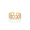 Wholesale Women's Elegant Geometric Stainless Steel Goldplated Ring