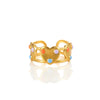 Wholesale Women's Elegant Geometric Stainless Steel Goldplated Ring