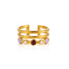 Wholesale Women's Elegant Geometric Stainless Steel Goldplated Ring