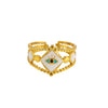 Wholesale Women's Elegant Geometric Stainless Steel Goldplated Ring
