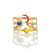 Wholesale Women's Elegant Geometric Stainless Steel Goldplated Ring