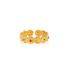 Wholesale Women's Elegant Geometric Stainless Steel Goldplated Ring