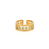 Wholesale Women's Elegant Geometric Stainless Steel Goldplated Ring