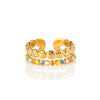 Wholesale Women's Elegant Geometric Stainless Steel Goldplated Ring