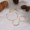 Wholesale Women's Elegant Geometric Stainless Steel Real Gold Plated Finger Chain Bracelet