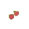 Wholesale Women's Elegant Geometric Titanium Steel Electroplated Five Leaf Flower Earrings