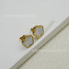 Wholesale Women's Elegant Geometric Titanium Steel Electroplated Five Leaf Flower Earrings