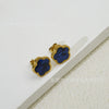Wholesale Women's Elegant Geometric Titanium Steel Electroplated Five Leaf Flower Earrings