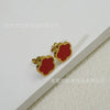 Wholesale Women's Elegant Geometric Titanium Steel Electroplated Five Leaf Flower Earrings