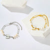 Wholesale Women's Elegant Goldplated Stainless Steel Butterfly Pearl Bracelet With Insect Pattern