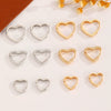 Wholesale Women's Elegant Light Luxury Copper Heartshaped Geometric Zircon Earrings 3Piece Set With Electroplating
