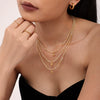 Wholesale Women's Elegant Light Luxury Stainless Steel Star Shining Zircon Pendant Natural Stone Clavicle Necklace With Electroplating Treatment And Geometric Design