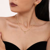 Wholesale Women's Elegant Light Luxury Stainless Steel Star Shining Zircon Pendant Natural Stone Clavicle Necklace With Electroplating Treatment And Geometric Design
