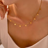 Wholesale Women's Elegant Light Luxury Style Peach Blossom Pendant Clavicle Necklace Titanium Steel Electroplated 18K Gold