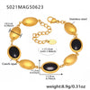 Wholesale Women's Elegant Luxury Stainless Steel And Crystal Glass Geometric Splicing Anklet Jewelry