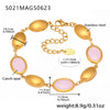Wholesale Women's Elegant Luxury Stainless Steel And Crystal Glass Geometric Splicing Anklet Jewelry