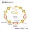 Wholesale Women's Elegant Luxury Stainless Steel And Crystal Glass Geometric Splicing Anklet Jewelry