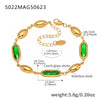 Wholesale Women's Elegant Luxury Stainless Steel And Crystal Glass Geometric Splicing Anklet Jewelry