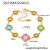 Wholesale Women's Elegant Luxury Stainless Steel And Crystal Glass Geometric Splicing Anklet Jewelry