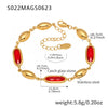 Wholesale Women's Elegant Luxury Stainless Steel And Crystal Glass Geometric Splicing Anklet Jewelry