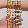 Wholesale Women's Elegant Luxury Stainless Steel And Crystal Glass Geometric Splicing Anklet Jewelry