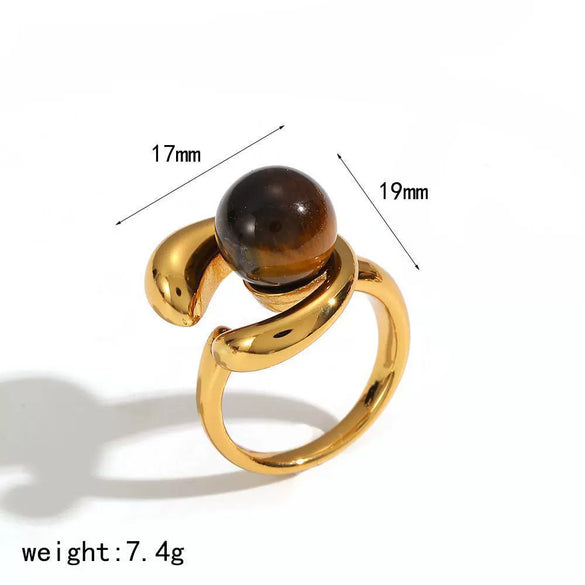 Wholesale Women's Elegant Maillardstyle Geometric Hollow Out Stainless Steel Real Gold Plated Accessories Set Including Ring Earrings And Bracelet