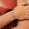 Wholesale Women's Elegant Minimalist Geometric 925 Sterling Silver Natural Freshwater Pearl Broken Bracelet With K Gold Electroplating