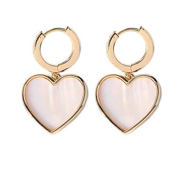 Wholesale Women's Elegant Minimalist Heartshaped Environmental Protection Copper Earrings With Electroplating